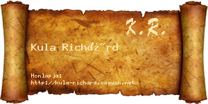 Kula Richárd névjegykártya